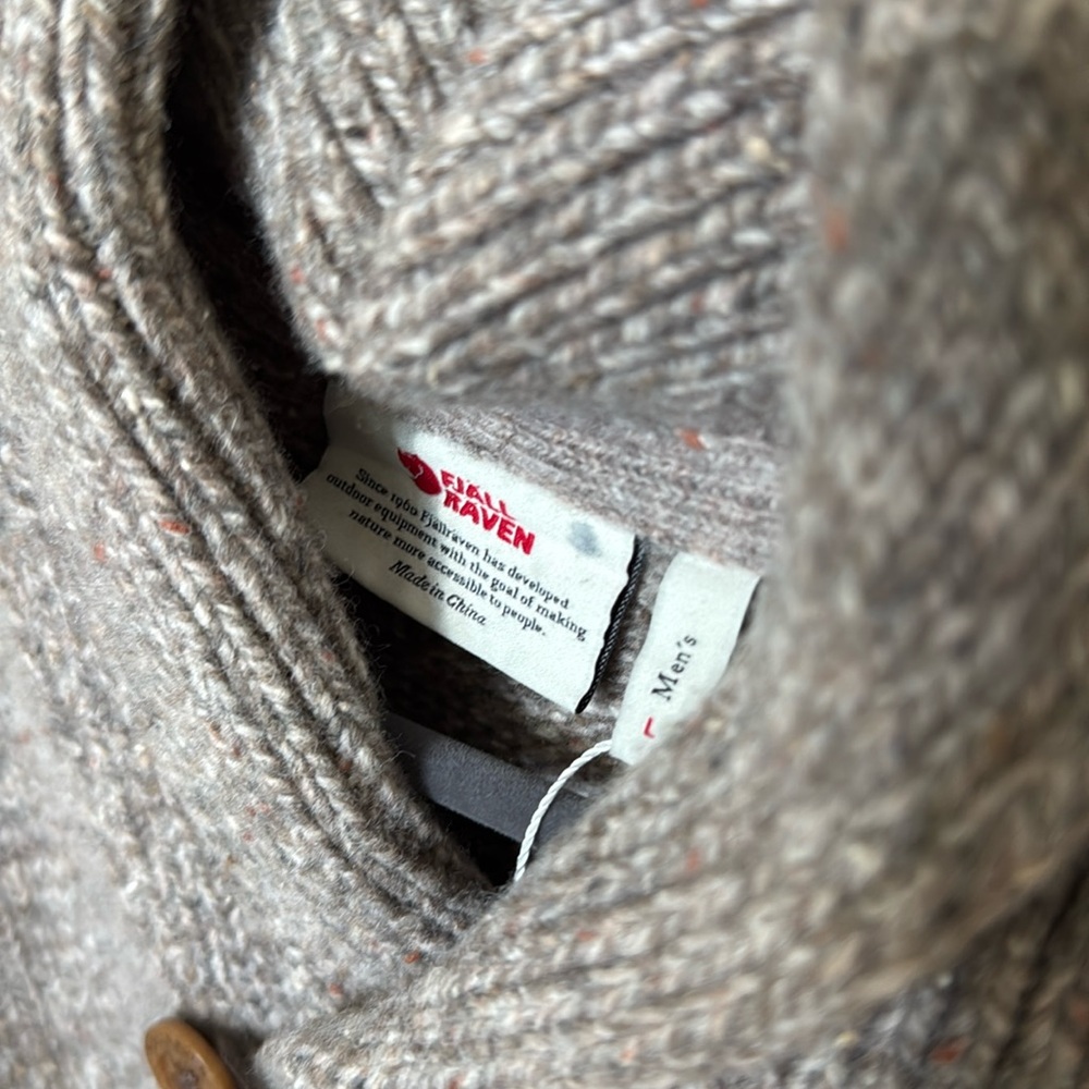 Fjallraven Brown Heathered Shawl Collar Crewneck Sweater - Picture 2 of 5